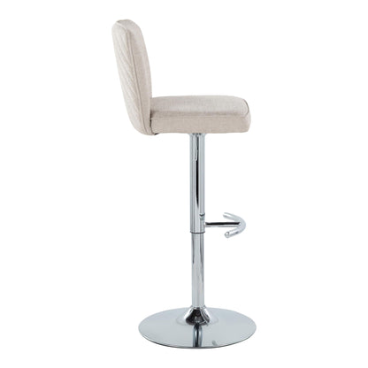 Henry - Contemporary Adjustable Barstool With Swivel & Rounded T Footrest (Set of 2) Lumi Source