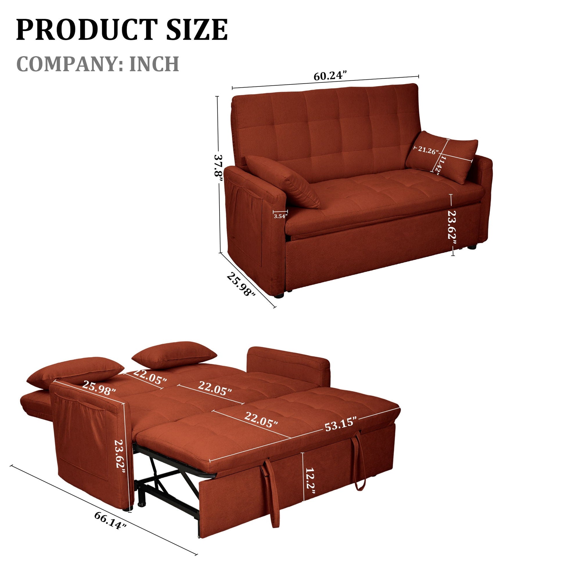Balus - Sofa Bed Combination With Storage Pockets Home Essentials