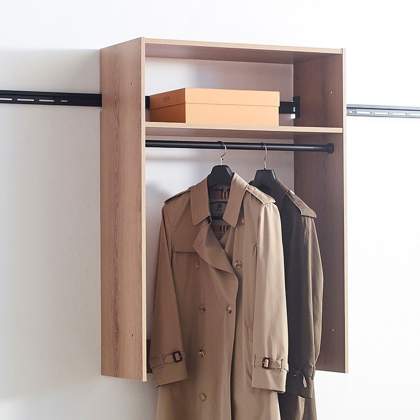 Devi - Wall Mounted Wood Closet System & Modular Design Daily Nest