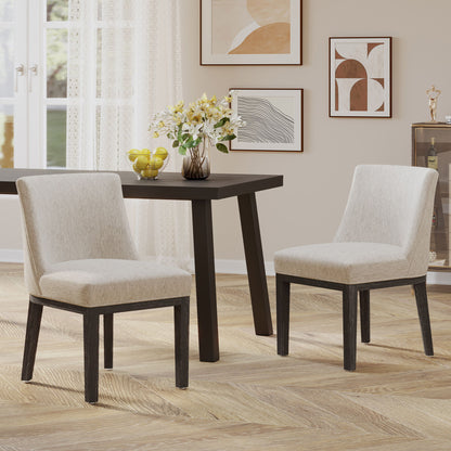 Modern Dining Chair With Durable Fabric Upholstery And Sturdy Wooden Frame (Set of 2) Noble House