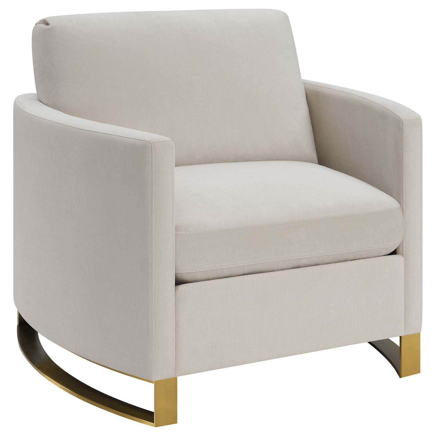 Rufo - Upholstered Curved Track Arm Chair - Beige Furniture Max