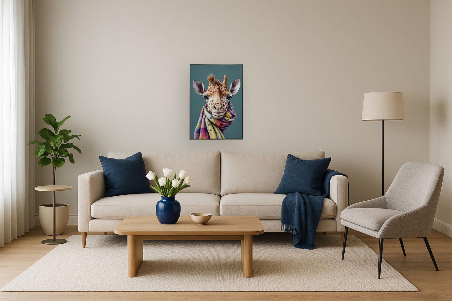 Whimsical Giraffe Chic - 21" x 29" Framed Wall Art