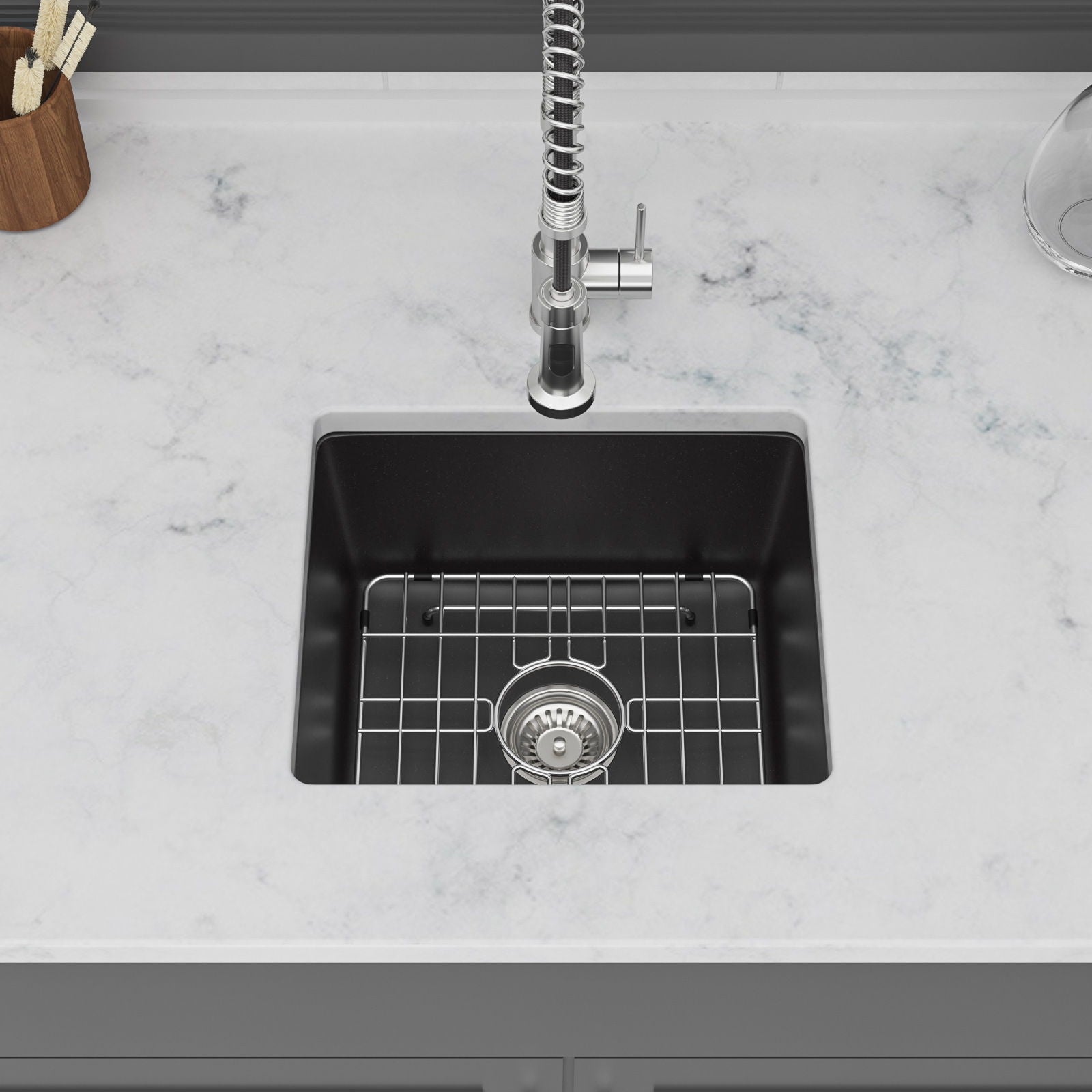 Modern Quartz Kitchen Sink Undermount Granite Composite Daily Nest