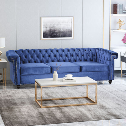 Chesterfield Style 3 Seater Sofa With Deep Button Tufting Noble House