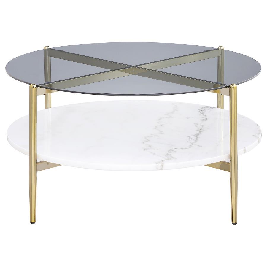 Jonelle - Round Glass Top Table CoasterEveryday