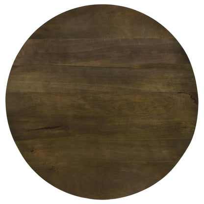 Yaritza - Round Mango Wood Coffee Table - Natural And Gunmetal CoasterEssence