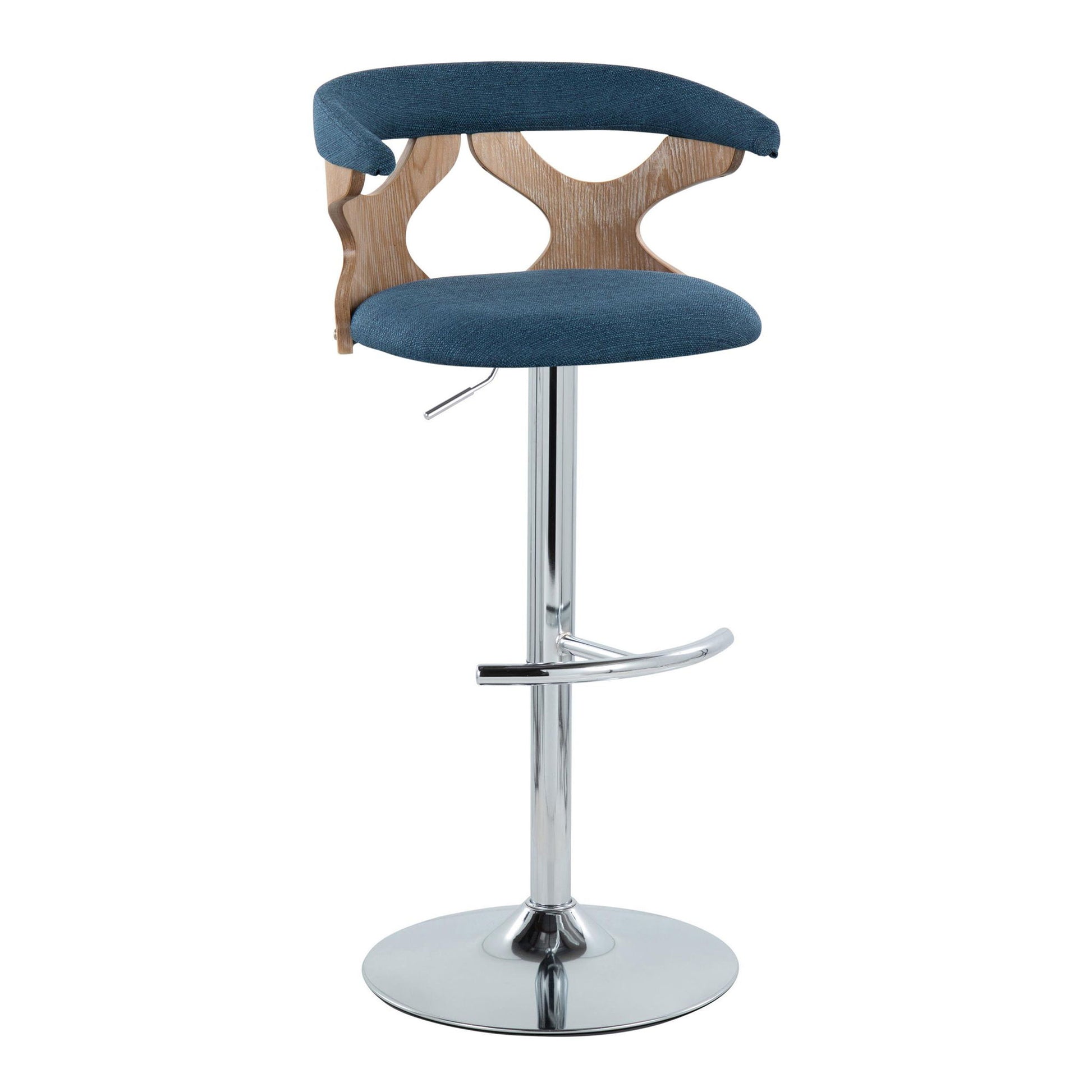 Gardenia - Contemporary Adjustable Barstool With Swivel / Rounded T Footrest (Set of 2) Lumi Source