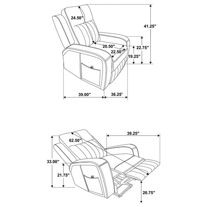 Mckinley - Upholstered Power Lift Recliner Chair With Remote Control - Gray Furniture Max