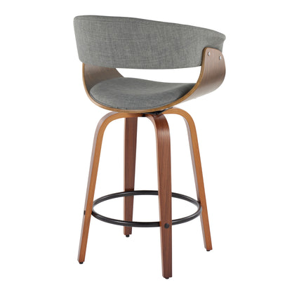 Vintage Mod - Mid Century Modern Fixed Height Counter Stool & Swivel With Round Footrest (Set of 2) Lumi Source