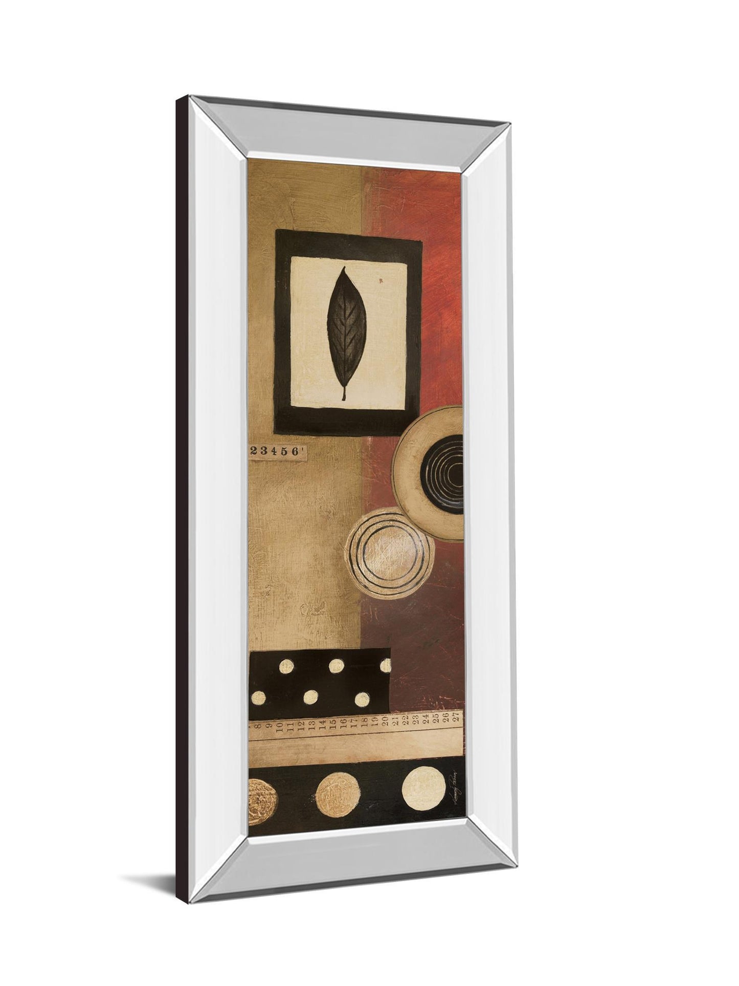 Radius Panel I By Kimberly Poloson - Mirror Framed Print Wall Art - Dark Brown