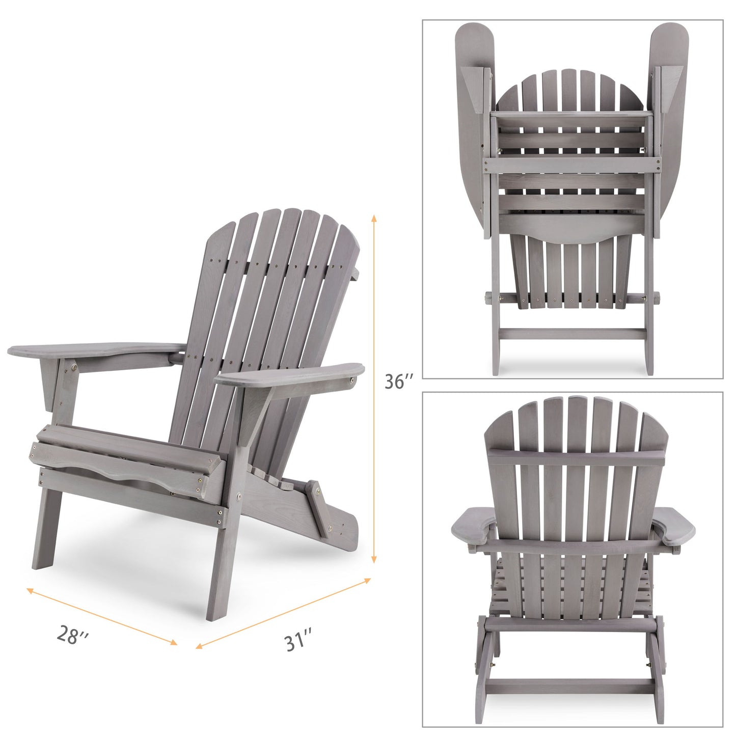 Lounge Patio Chair For Garden Outdoor Wooden Folding Adirondack Chair (Set of 2) Solid Cedar Wood Lounge Patio Chair For Garden Home Essentials