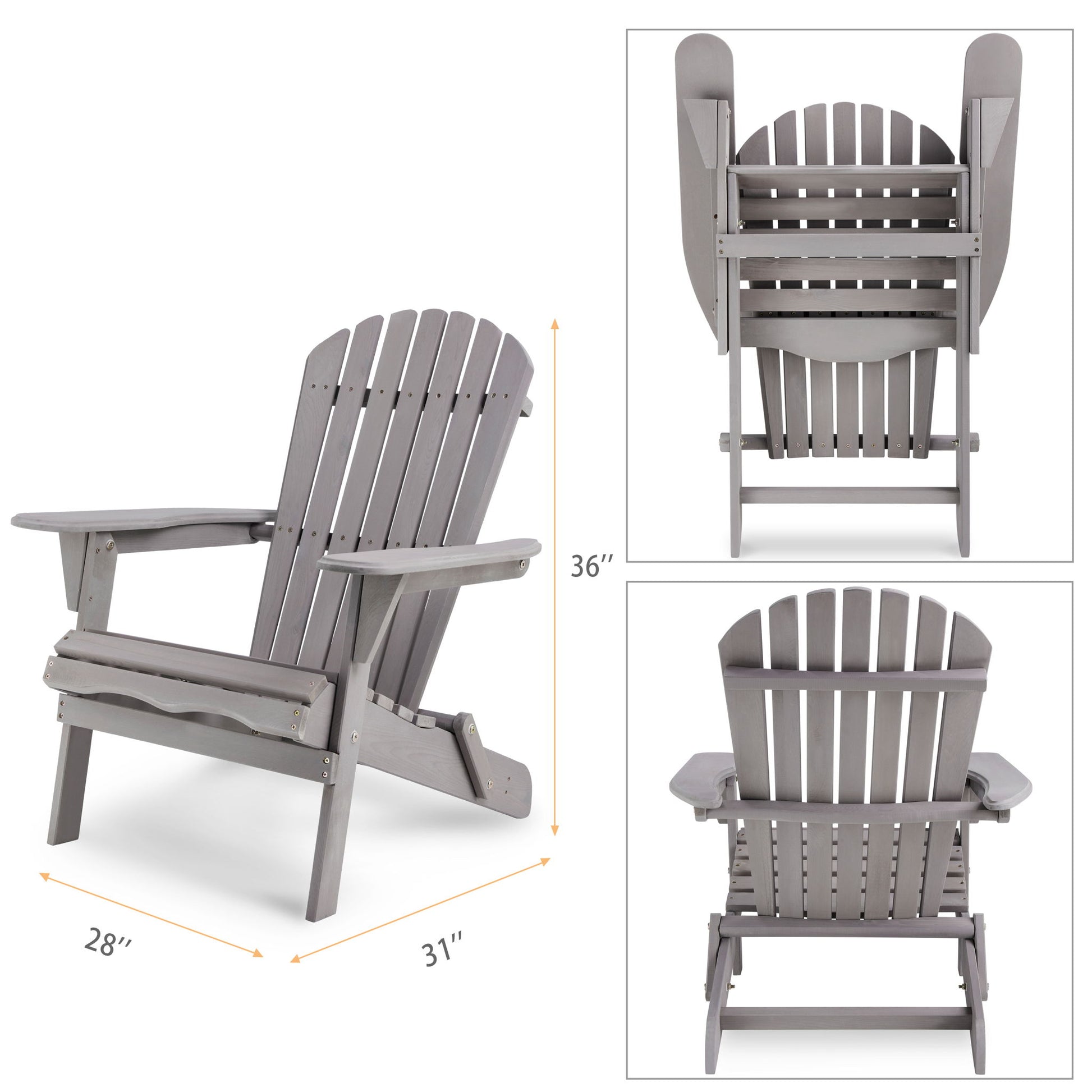 Lounge Patio Chair For Garden Outdoor Wooden Folding Adirondack Chair (Set of 2) Solid Cedar Wood Lounge Patio Chair For Garden Home Essentials
