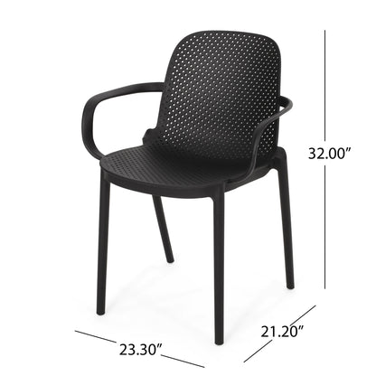 Roxanne - Outdoor Stacking Dining Armchair (Set of 2) Noble House