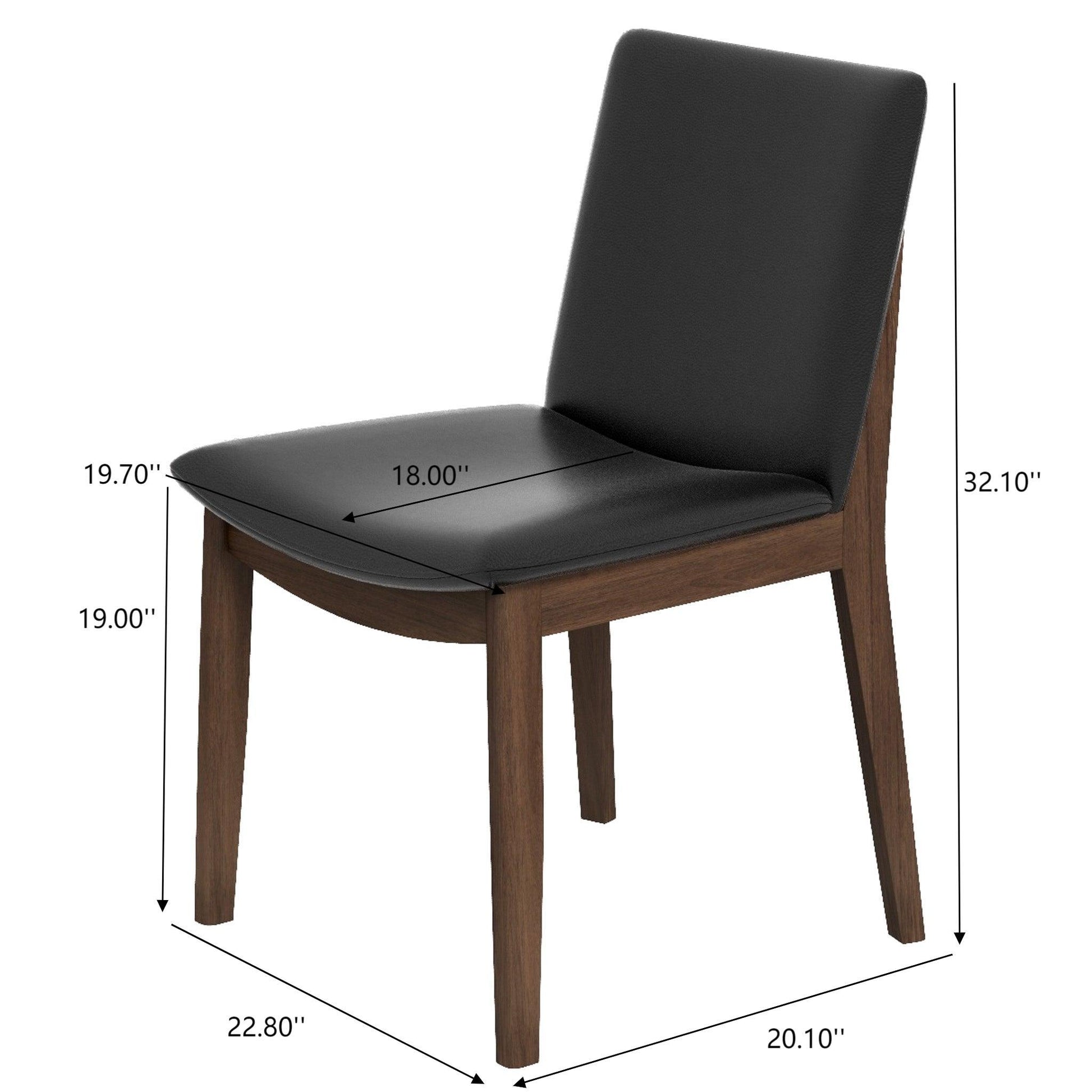Laura - Mid-Century Modern Solid Wood Dining Chair (Set of 2) Ashcroft Furniture