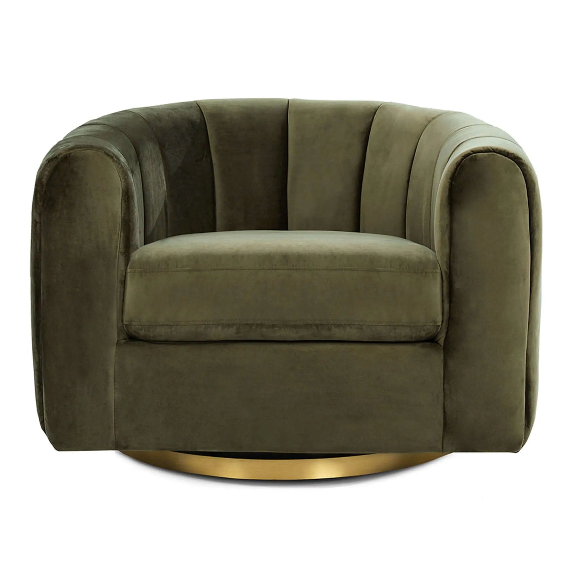 Cosey - Swivel Chair - Gold / Green / Olive Green Ashcroft Furniture