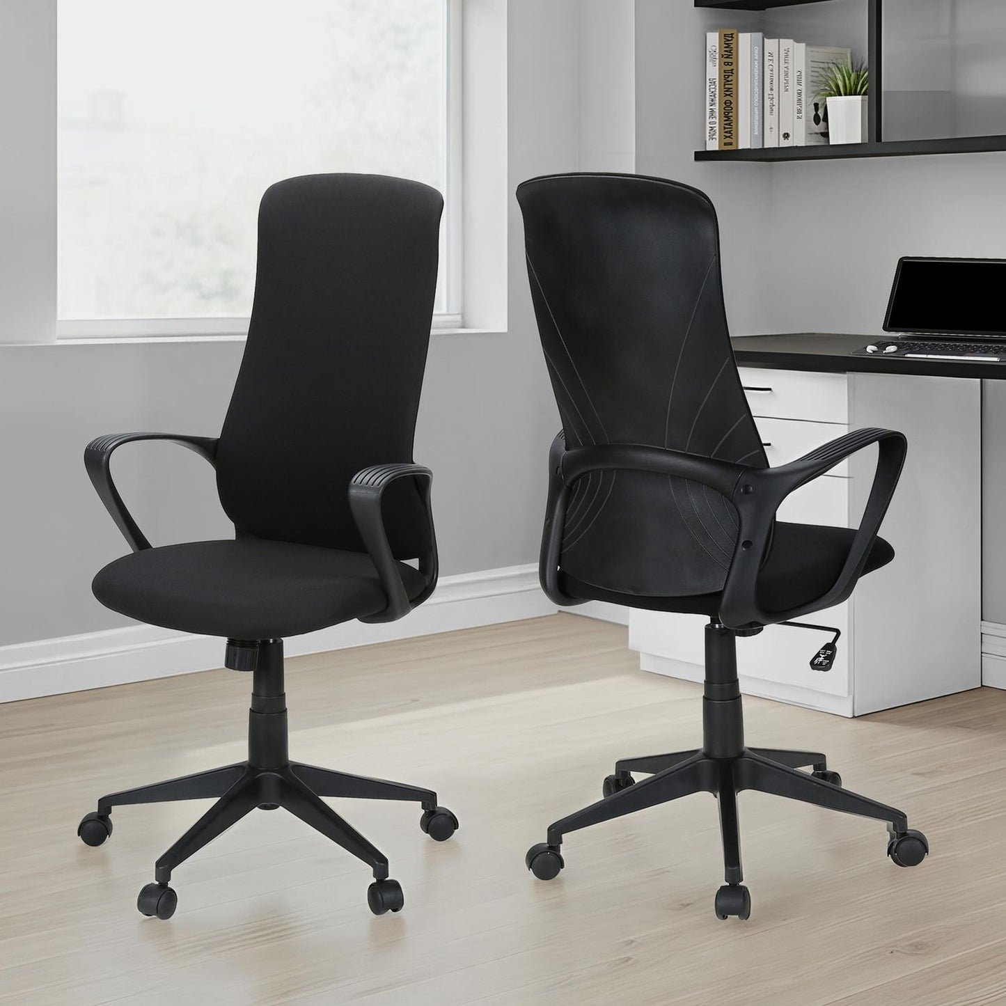 Office Chair With Adjustable Height, Armrests, Swivel - Black 8th Street