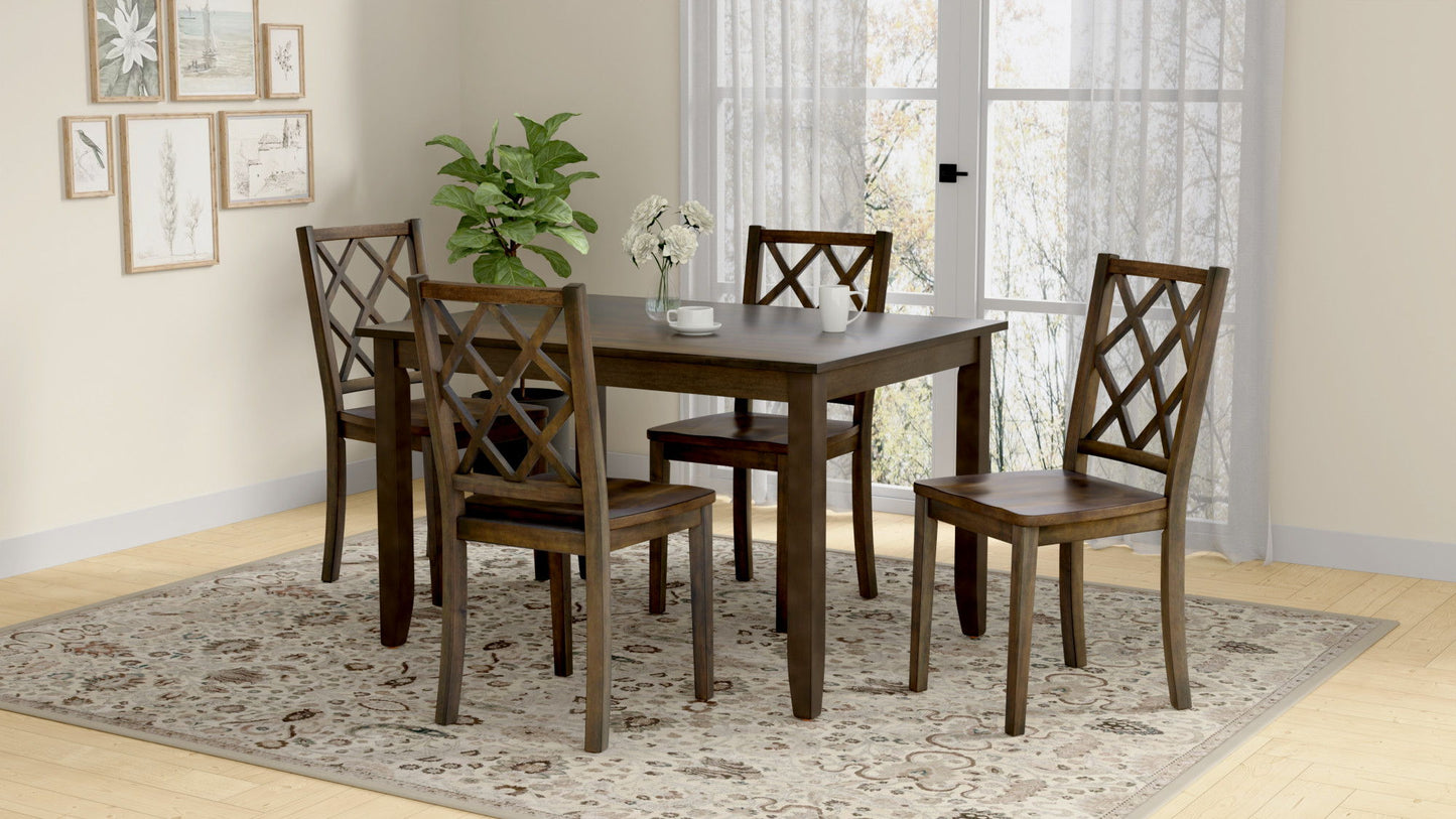 Velvety - 5 Piece Dining Table Set - Brown Emerald Home