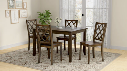 Velvety - 5 Piece Dining Table Set - Brown Emerald Home