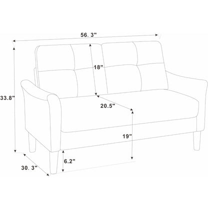 Tufted Loveseat - Dark Brown Home Essentials