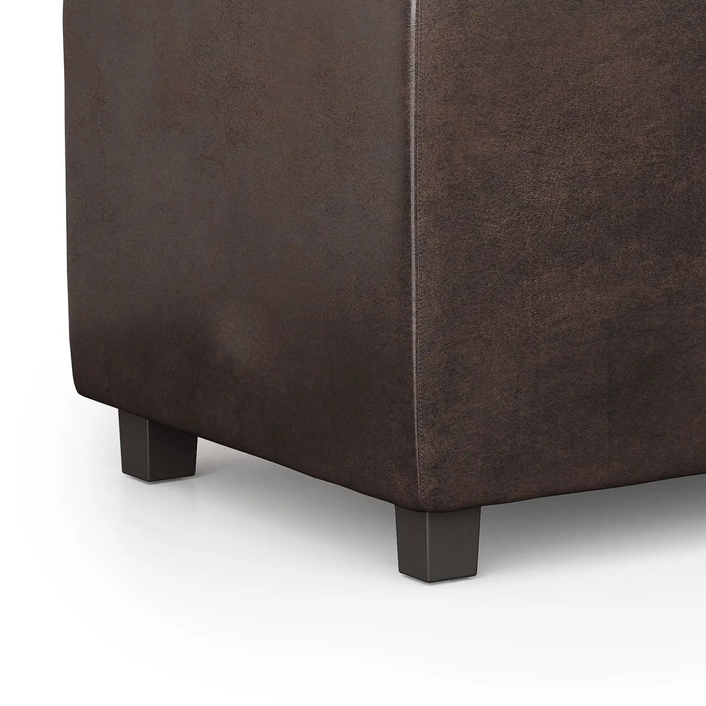 Avalon - Storage Ottoman - Distressed Brown Simpli-Home