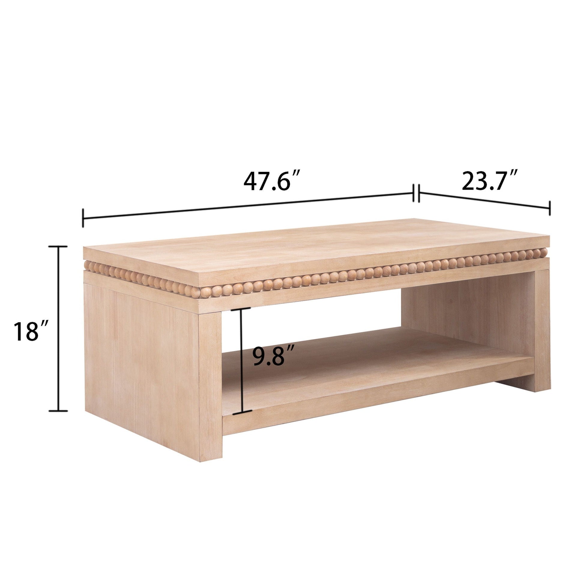 Modern Coffee Table With Beaded Trim Home Essentials