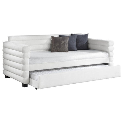 Patricia - Boucle Upholstered Day Bed With Trundle CoasterEveryday