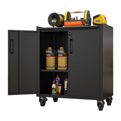 Heavy Duty Metal Garage Storage Cabinet With Wheels Sturdy Tool Organizer Daily Nest