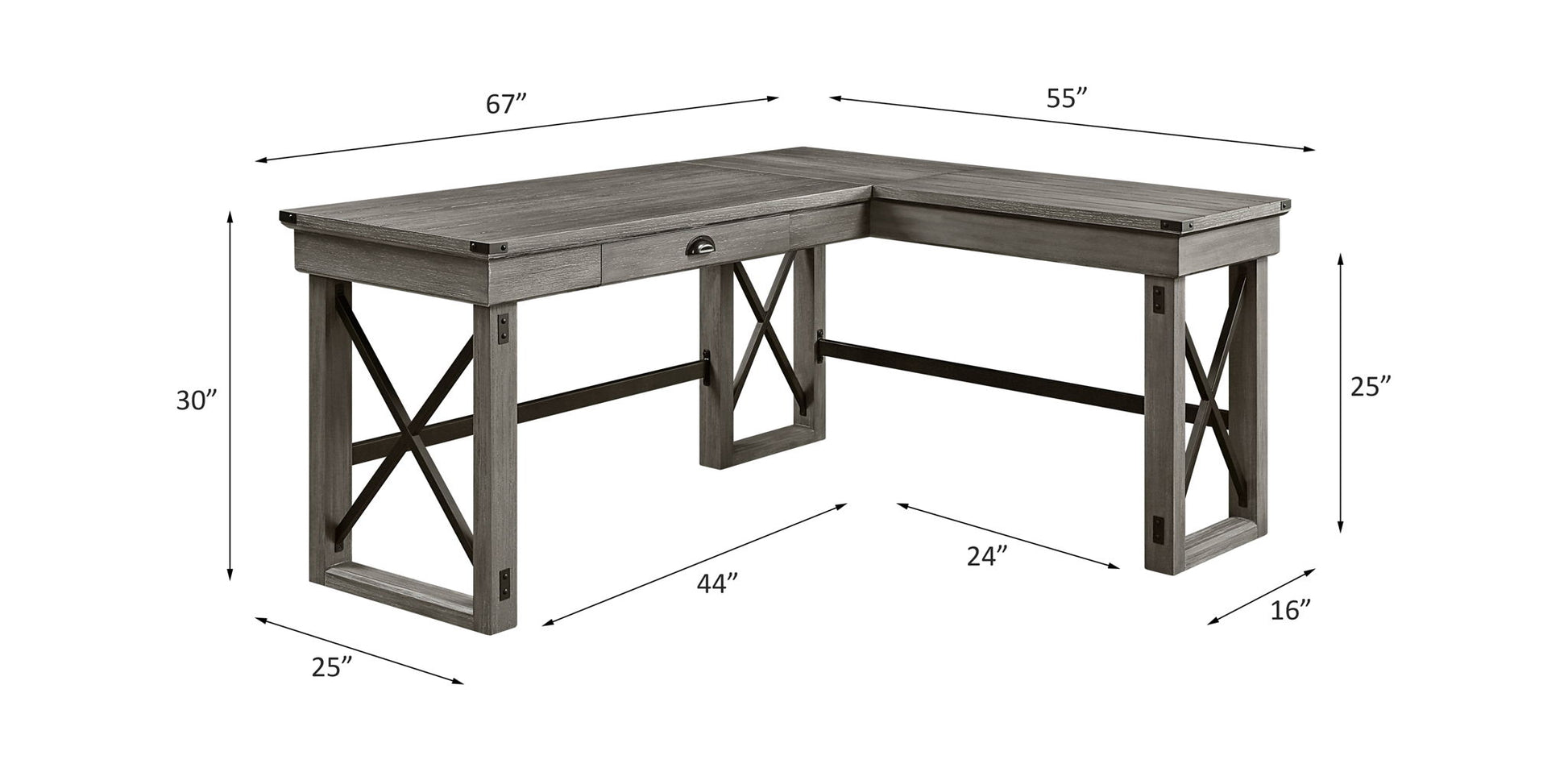 Talmar - Marble Top Weathered Writing Desk With Lift Top Acme