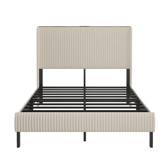 Platform Bed With Metal Frame And Charging Station Home Essentials