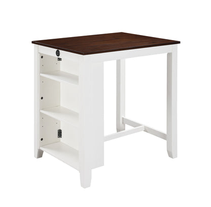 Graham - 3 Piece Small Space Counter Height Dining Table With Shelves And 2 Chairs (Set of 3) Lilola Home