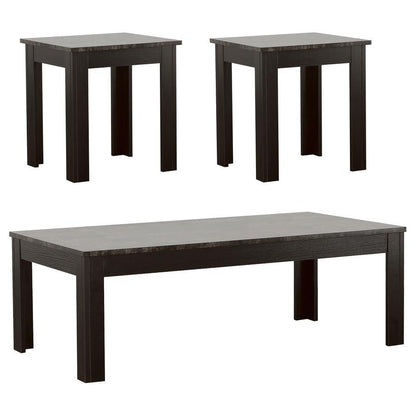 Rhodes - 3 Piece Faux Marble Top Coffee Table Set - Gray CoasterEveryday