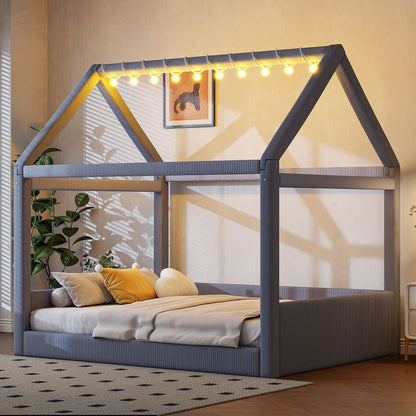 Upholstered House Style Daybed With LED Light Strips Dreamland