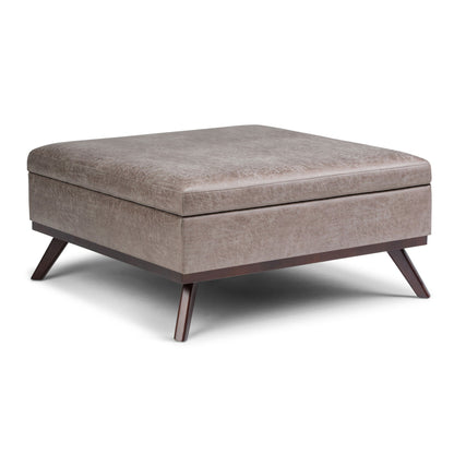 Owen - Multifunctional Square Coffee Table Storage Ottoman Simpli-Home
