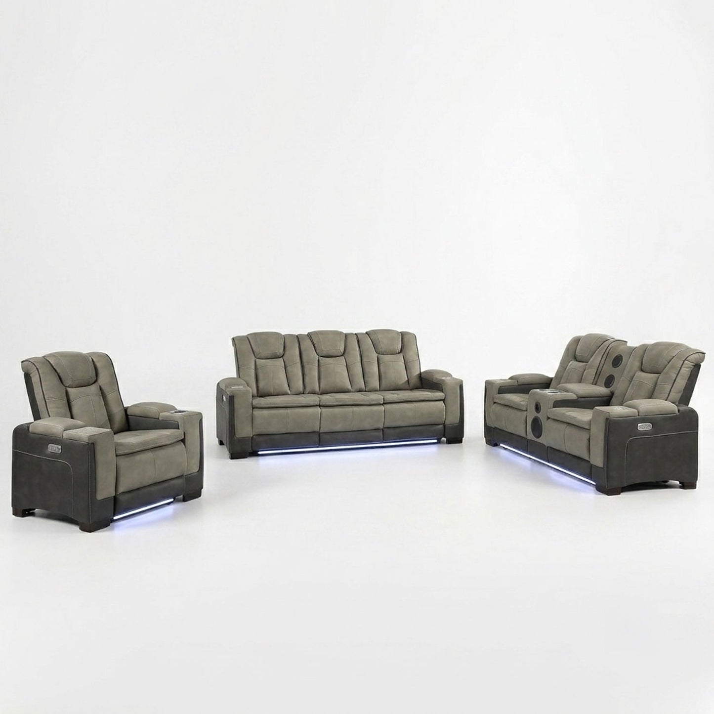 Bruno - Power Reclining Living Room Set With LED Lighting Matrix Furniture Group