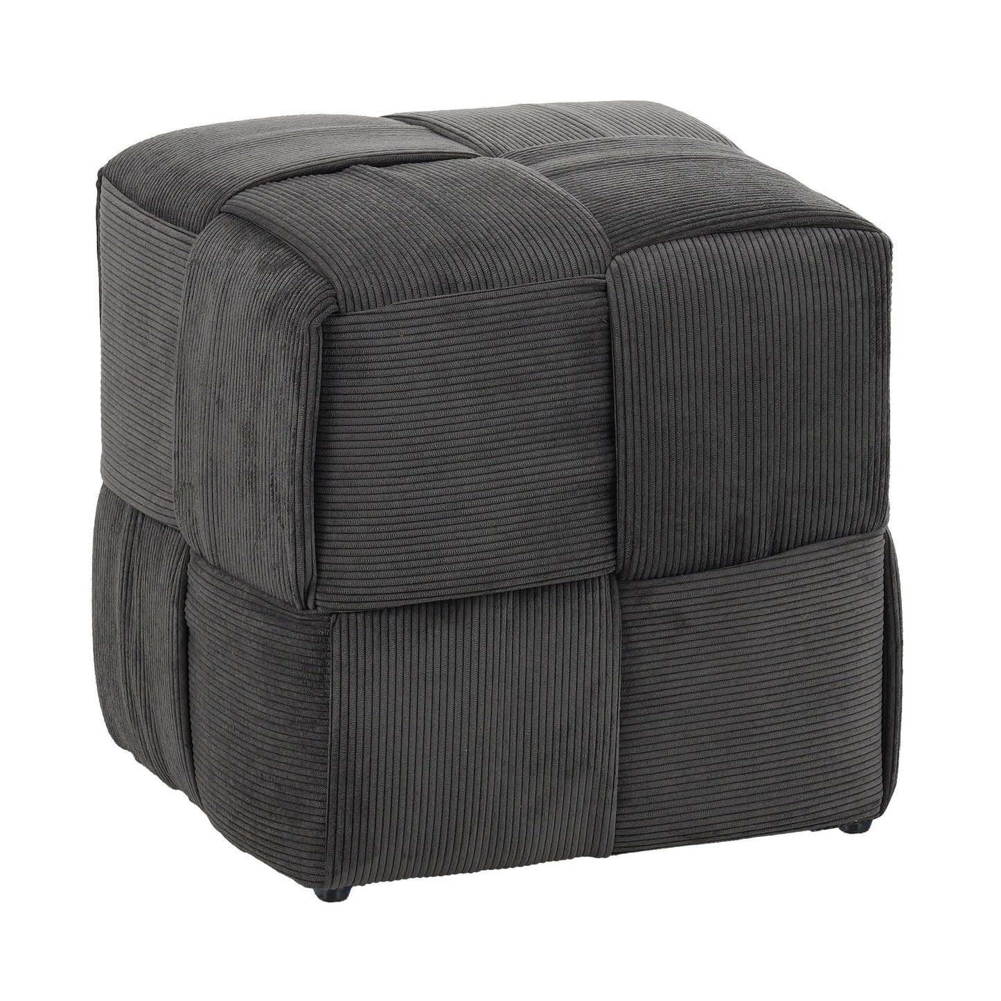 Square Ottoman Foot Rest With Woven Design Home Essentials
