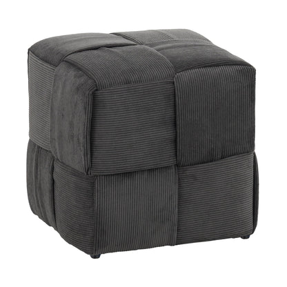 Square Ottoman Foot Rest With Woven Design Home Essentials