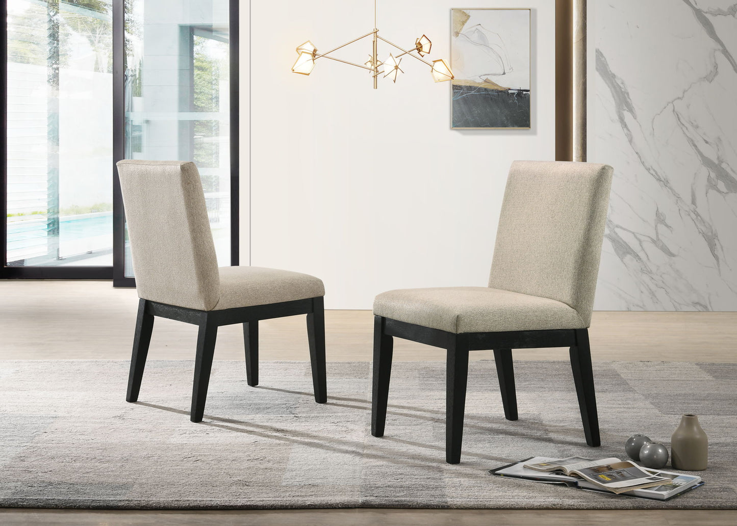 Jasper - Contemporary Fabric 19" Dining Chair (Set of 2) Lilola Home