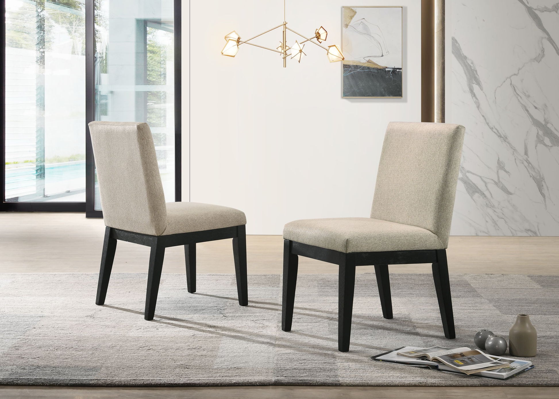 Jasper - Contemporary Fabric 19" Dining Chair (Set of 2) Lilola Home