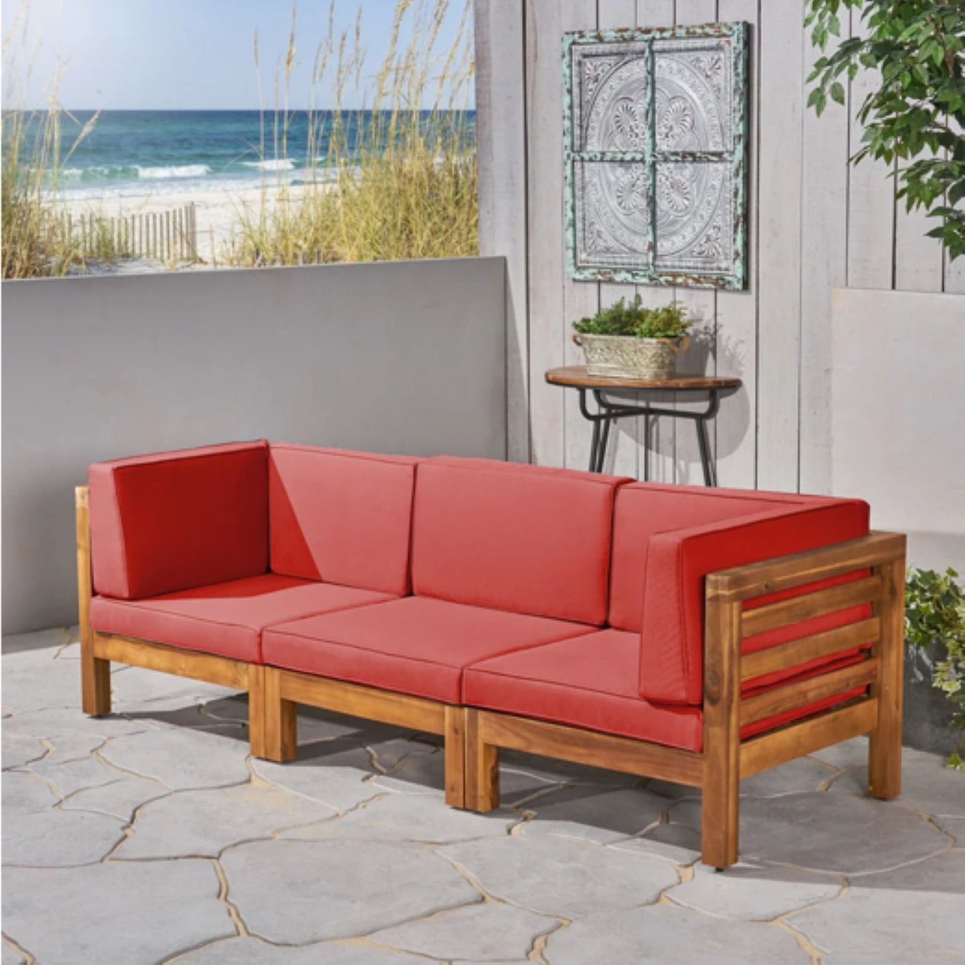 Oana - 3 Piece Sofa Set With Water Resistant Cushions Noble House