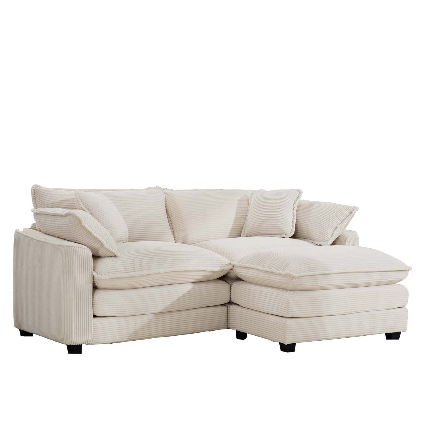 Modern Oversized Modular Cushion Sofa With Ottoman, Low Back, Deep Seating Sofa Set Home Essentials