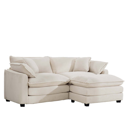 Modern Oversized Modular Cushion Sofa With Ottoman, Low Back, Deep Seating Sofa Set Home Essentials