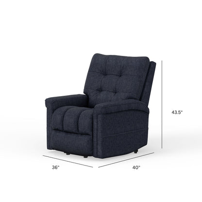 Velour - Power Lift Chair - Blue Home Essentials