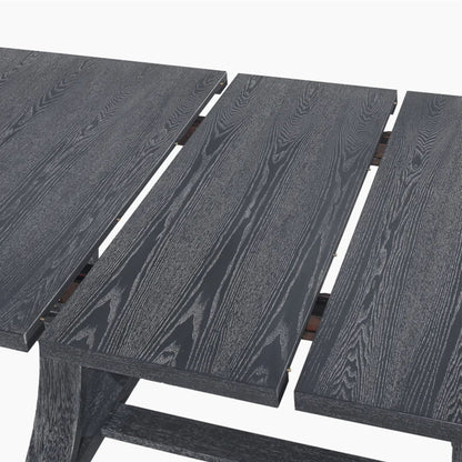 Devingo - Extendable Dining Table Rustic Style - Gray Noble House