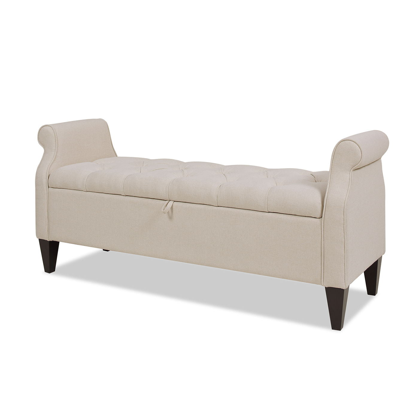 Jacqueline - Tufted Roll Arm Storage Bench Jennifer Taylor Home