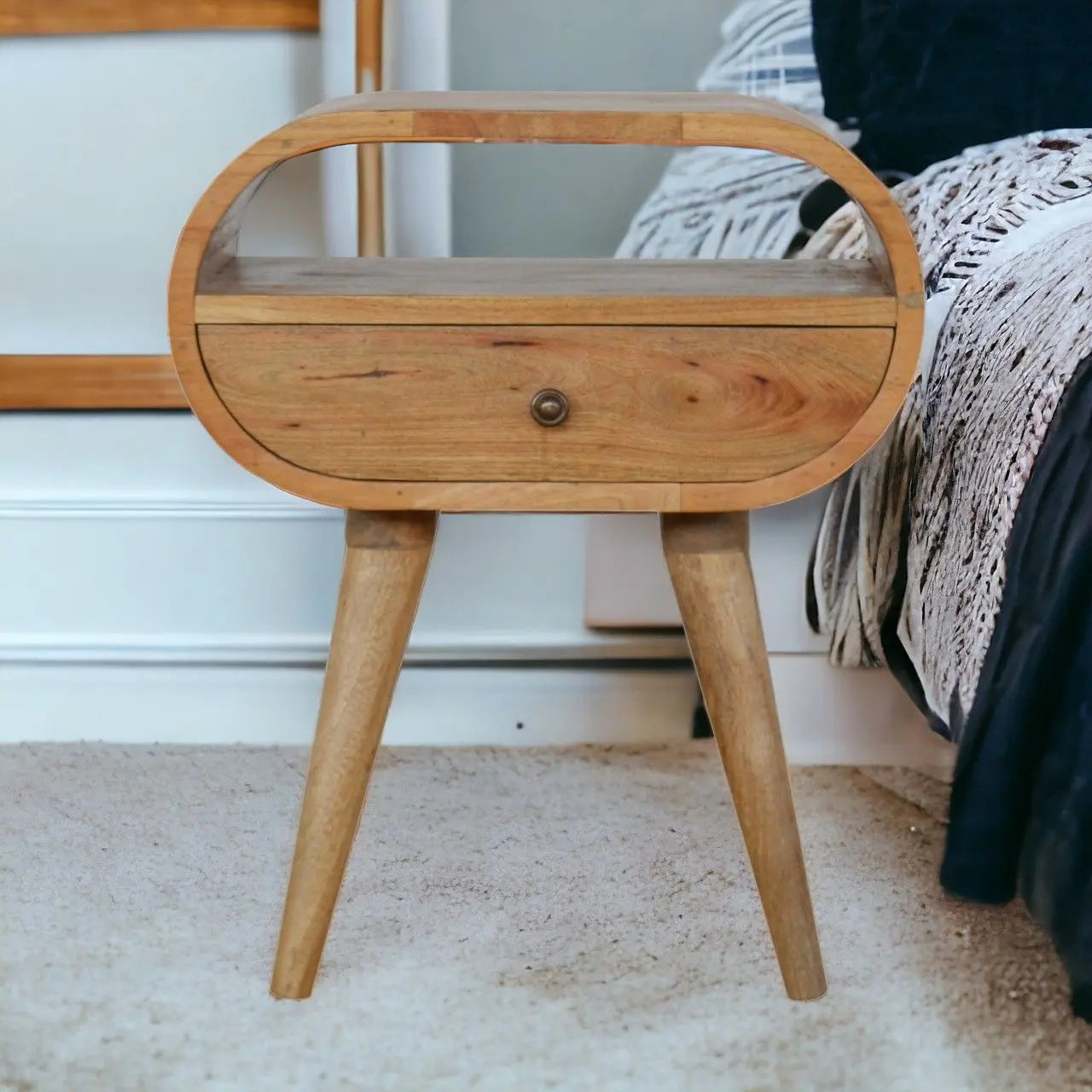Circular Open Bedside Nightstand Artisan Furniture