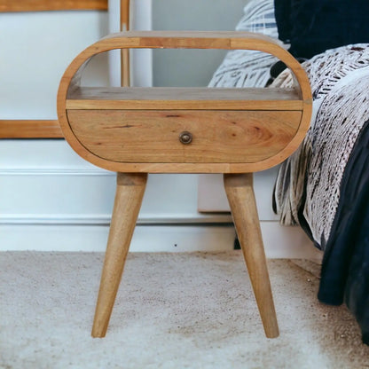 Circular Open Bedside Nightstand Artisan Furniture