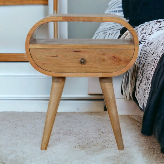 Circular Open Bedside Nightstand Artisan Furniture