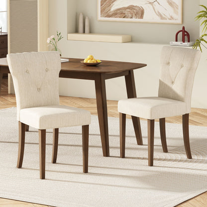 Mid Century Style Wood Dining Table With Rounded Corners - Walnut Noble House