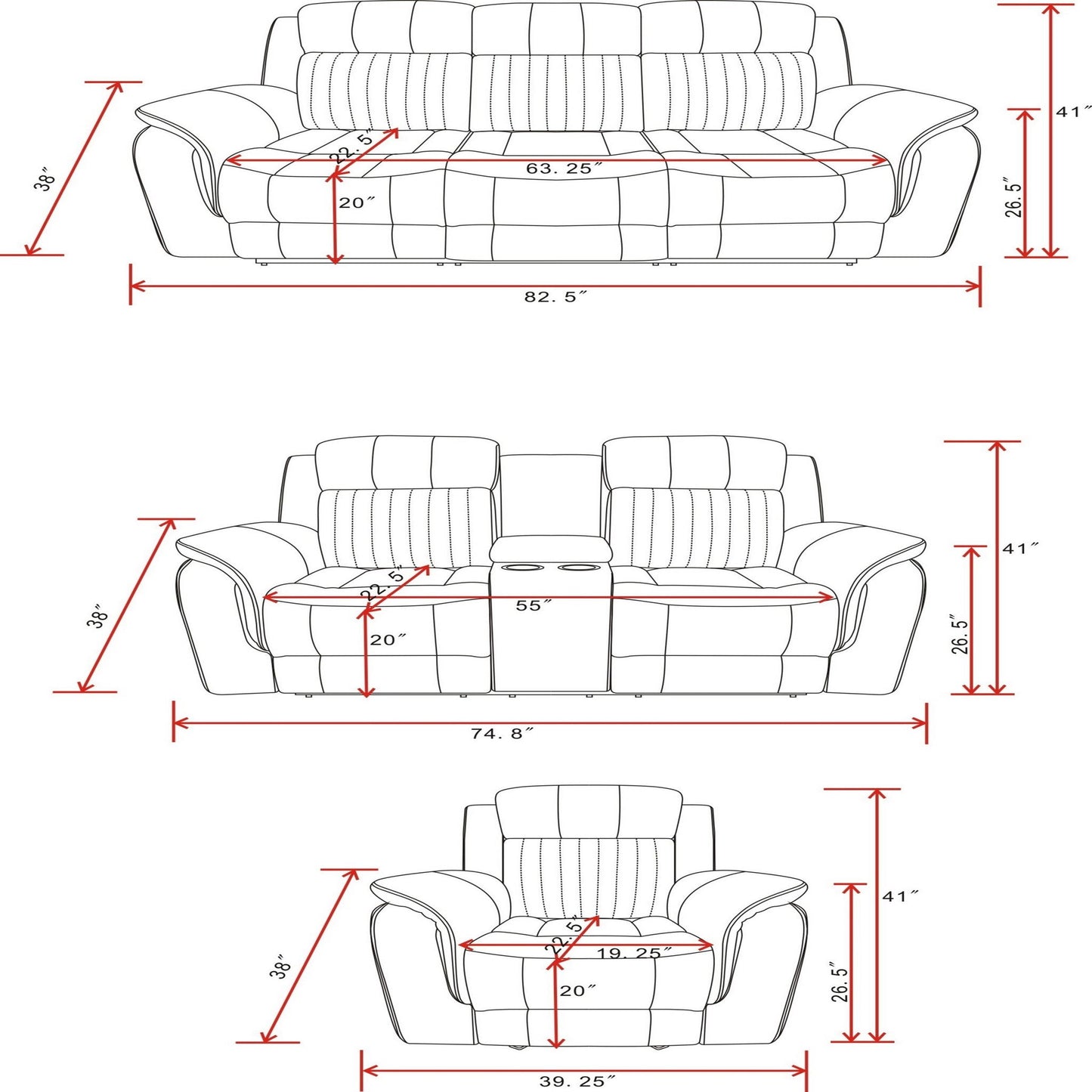Steban - Glider Recliner - Gray Global Furniture USA