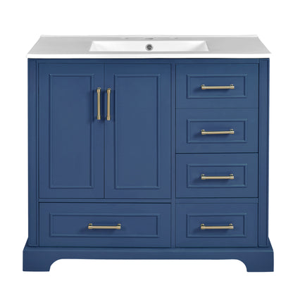 Traditional Bathroom Vanity With Soft Close Doors And Drawers Hearth and Haven